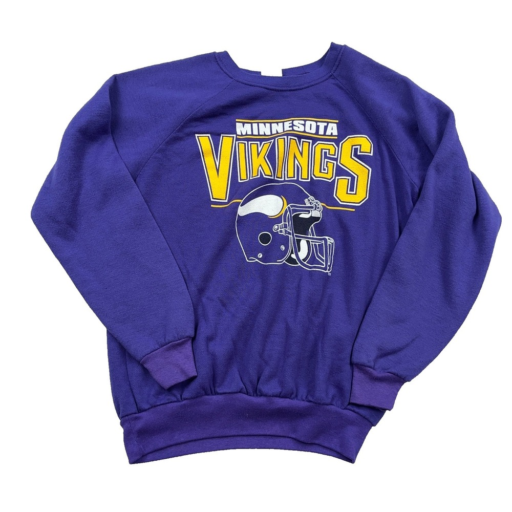 Vintage Minnesota Vikings Sweatshirt Women Large Purple Crewneck 80s 90s NFL